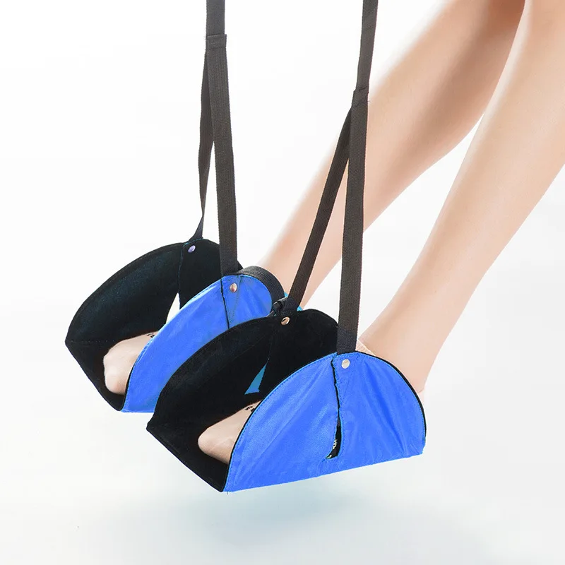 Удобная вешалка для путешествий самолет подставка для ног гамак изготовлен из премиум пены памяти гамак для отдыха для путешествий офиса - Color: Blue B