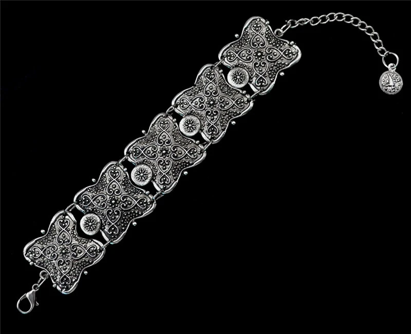 MISANANRYNE Панк Винтаж широкие манжеты браслет богемный этнический браслет Монета серебряный цвет браслеты для женщин и мужчин