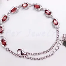 Натуральный гранат chian Браслет 0.35ct* 8 шт драгоценный камень натуральный гранат 925 стерлингового серебра ювелирные украшения# BR19022414