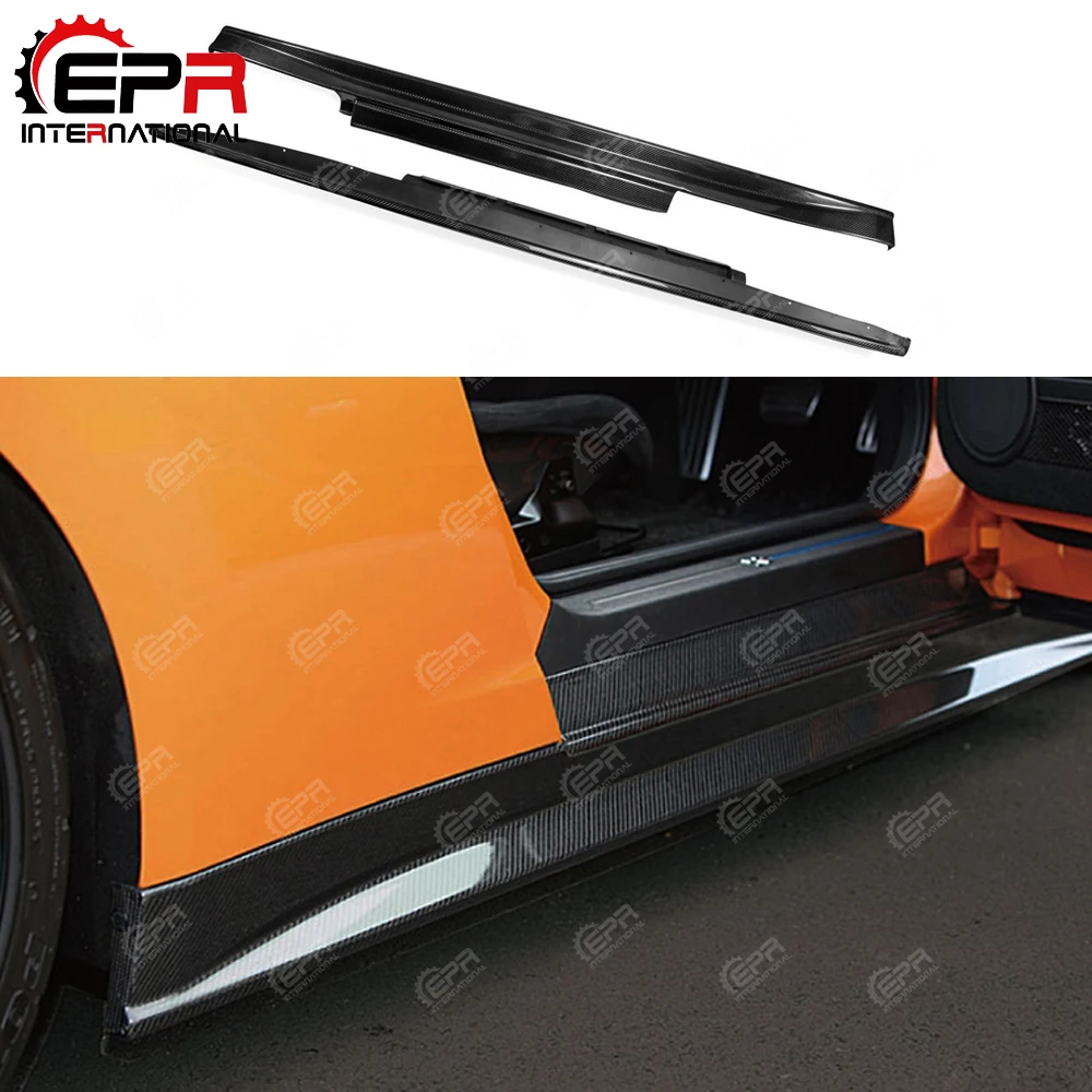 

Car-styling For Nissan R35 GTR ZELE Style Carbon Fiber Side Skirt Glossy Finish GT-R ZE Door Step Cover Racing Kit Accessories