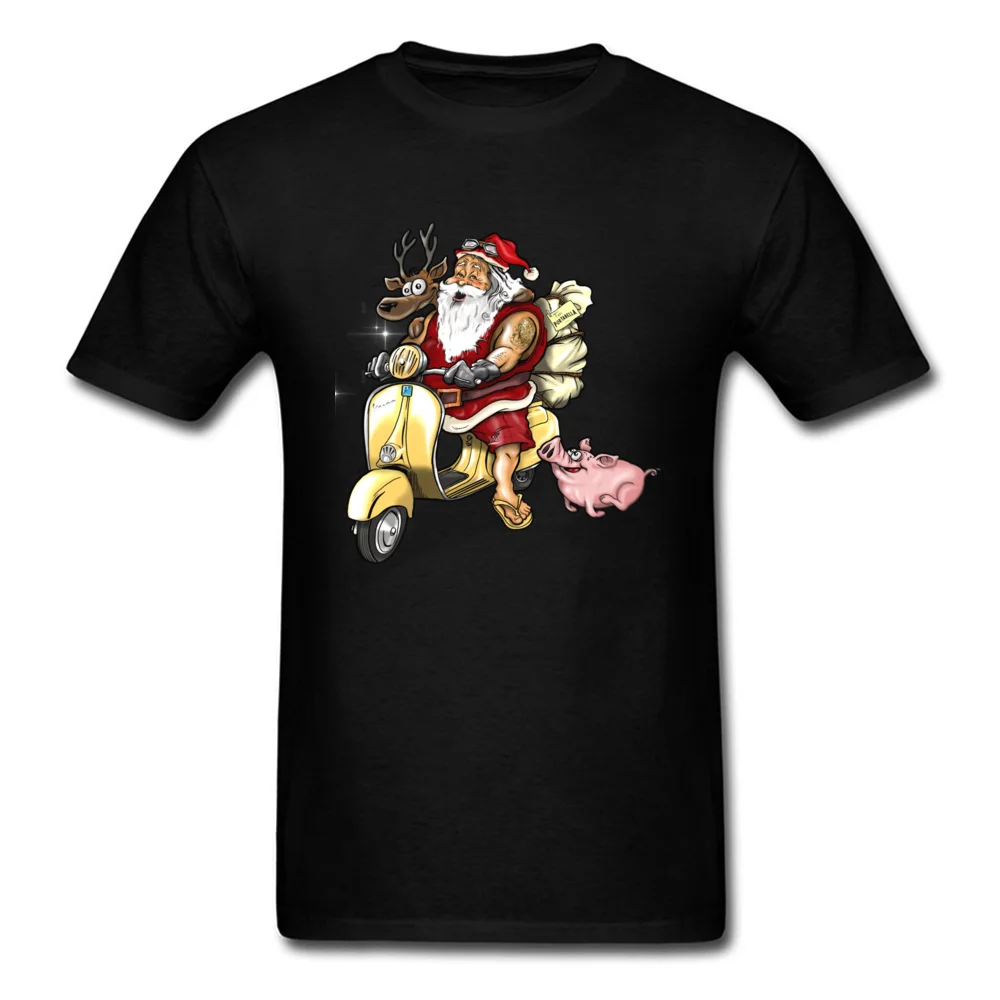 

Christmas Santa Motor Tshirts Discount Funny Tops Shirt 100% Cotton Happy New Year T Shirts Best Gift Boy T-Shirts Custom