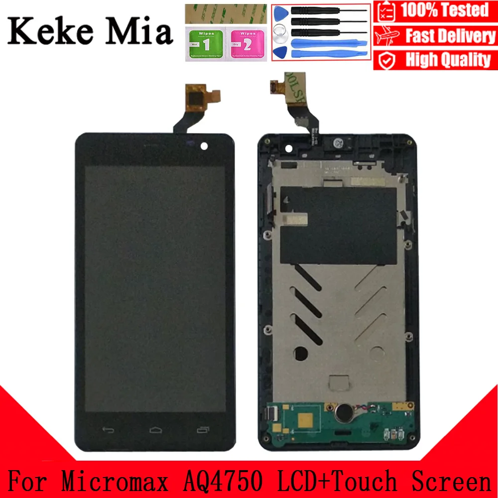 

Keke Mia 5.0 inch For Micromax AQ4750 LCD Display + Touch Screen Digitizer Assembly With Frame Replacement Micromax AQ4750