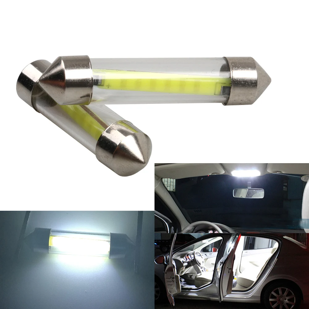 2x силиконовый 360 градусов светодиодный автомобильный светильник c5w гирлянда 36 мм Чтения Купол номерной знак лампа авто лампа для интерьера лампы белый 12V