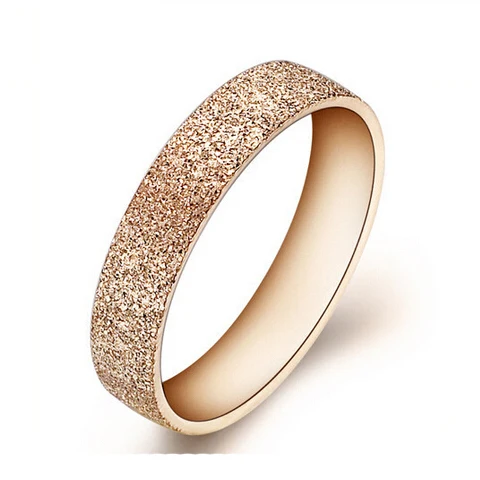 

High quality Titanium steel grinding rose gold rings for women