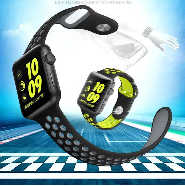 DHL 100 шт./лот спортивный ремешок для наручных часов iwatch, версия 3, 2, 1 силиконовый ремешок для часов для apple watch, ремешок 42 мм, 38 мм, версия NK резиновый браслет ремешок для часов