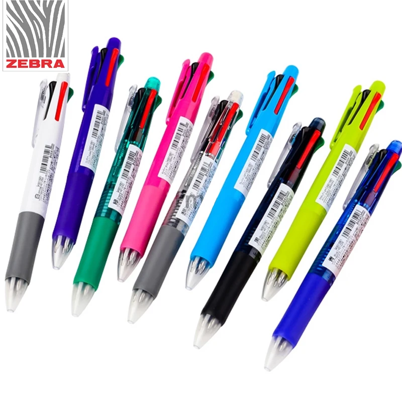 1pcsOne Piece Zebra B4SA1 Clip On 4 Color 0.7 mm Ballpoint Pens(Black