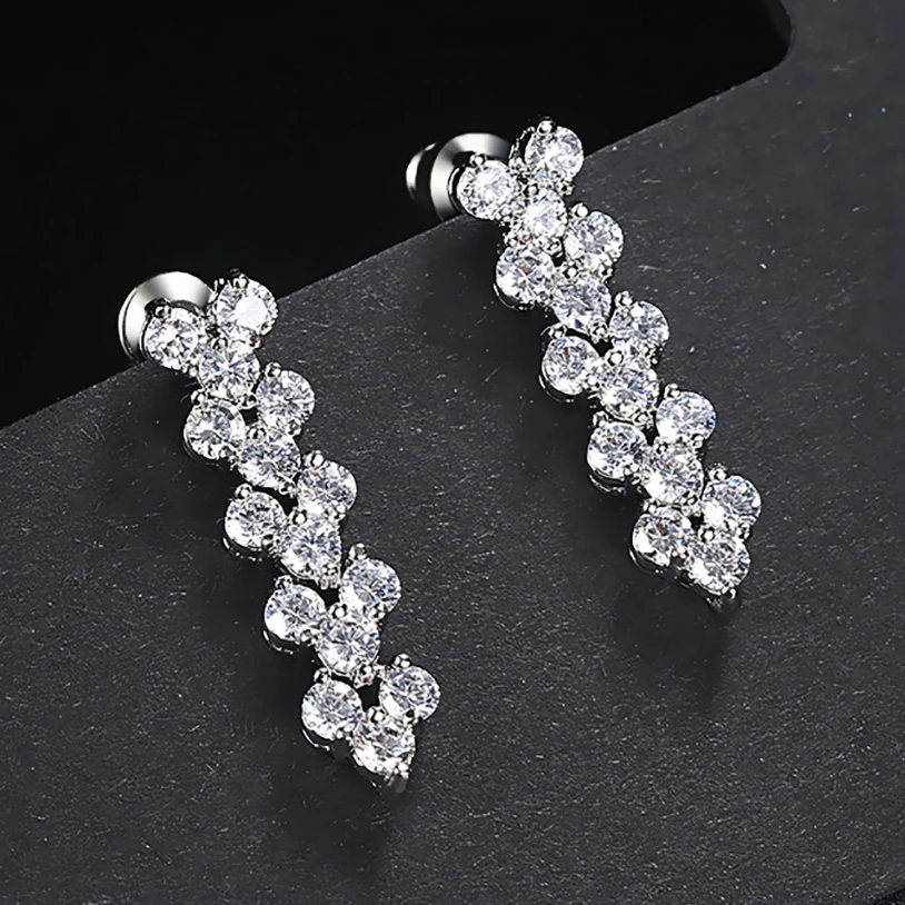 ZHOUYANG Wedding Drop Earring For Women luxury Roman Style AAA+ Cubic Zirconia Silver Color Party Gift Fashion Jewelry E013