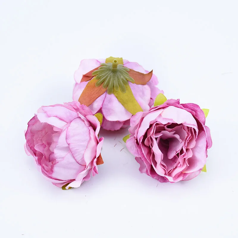 2 шт Шелковый цветок с головой пиона, украшение для дома, аксессуары для свадебной вечеринки, искусственные цветы для скрапбукинга, сделай сам, свадебная брошь - Цвет: Color 2