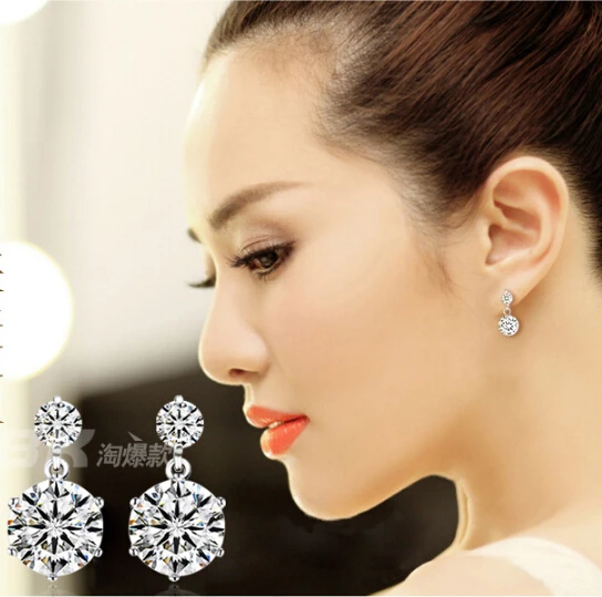 925 Sterling Silver Earrings Love Follows Small Ears For Woman 925 Sterling Silver Earrings Love Follows Small Ears For Woman Whole Zircon Women In Stud From Jewelry Accessories On