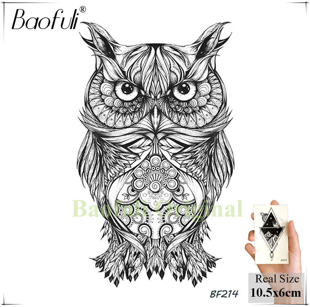 Карандаш Baofuli с черным индийским орлом эскиз временная татуировка наклейка для