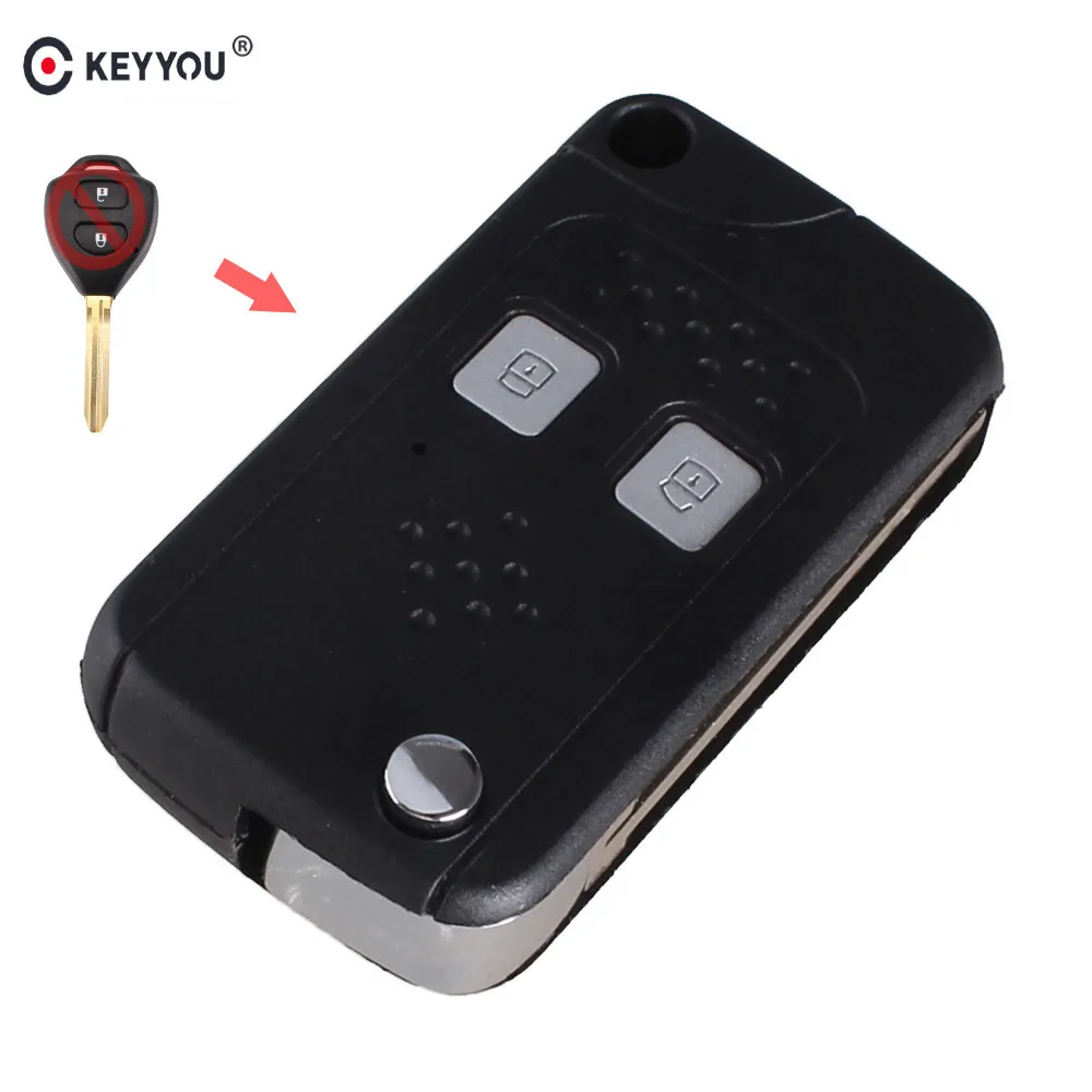 KEYYOU 2 кнопки модифицированный складной ключ пустой флип пульт дистанционного