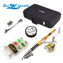 NEW 1.8M-3.0M carbon Telescopic Fishing Rod and Reels Spinning quite a lot of Hook Lures Exhausting Fishing Bag Fishing Journey Sort out Set