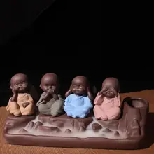 Керамическая курильница для благовоний для братьев буддхаа Wierook, водной дым, водопад, маленький монах, держатель для благовоний, домашний декор дзен
