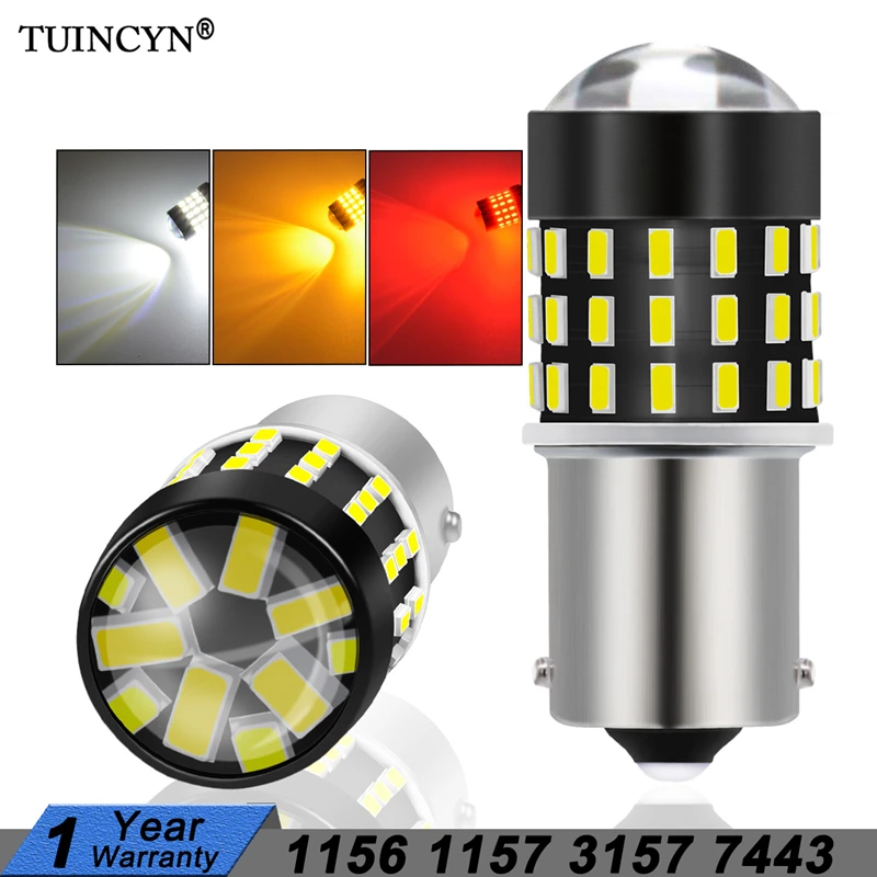 TUINCYN 1156 BA15S P21W светодиодный лампы 3014 54 SMD Автомобильная Поворотная сигнальная