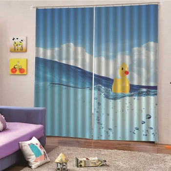 

3D Digital Print Duck Blackout Curtain For Living Room Printed Drapes Bedroom Kitchen Balcony for Window Decoration Drapes M13