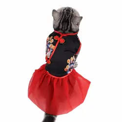 PipiFren китайский стиль платья для кошек Пекинская опера кружева свадебное юбка принцессы для домашних животных вечерние платье кошки собаки