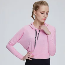 Горячая Для Женщин Йога Спортивный пуловер, толстовка с капюшоном, блузка, Фитнес для тренировок и занятий в спортзале, верхняя часть спортивного костюма MCK99