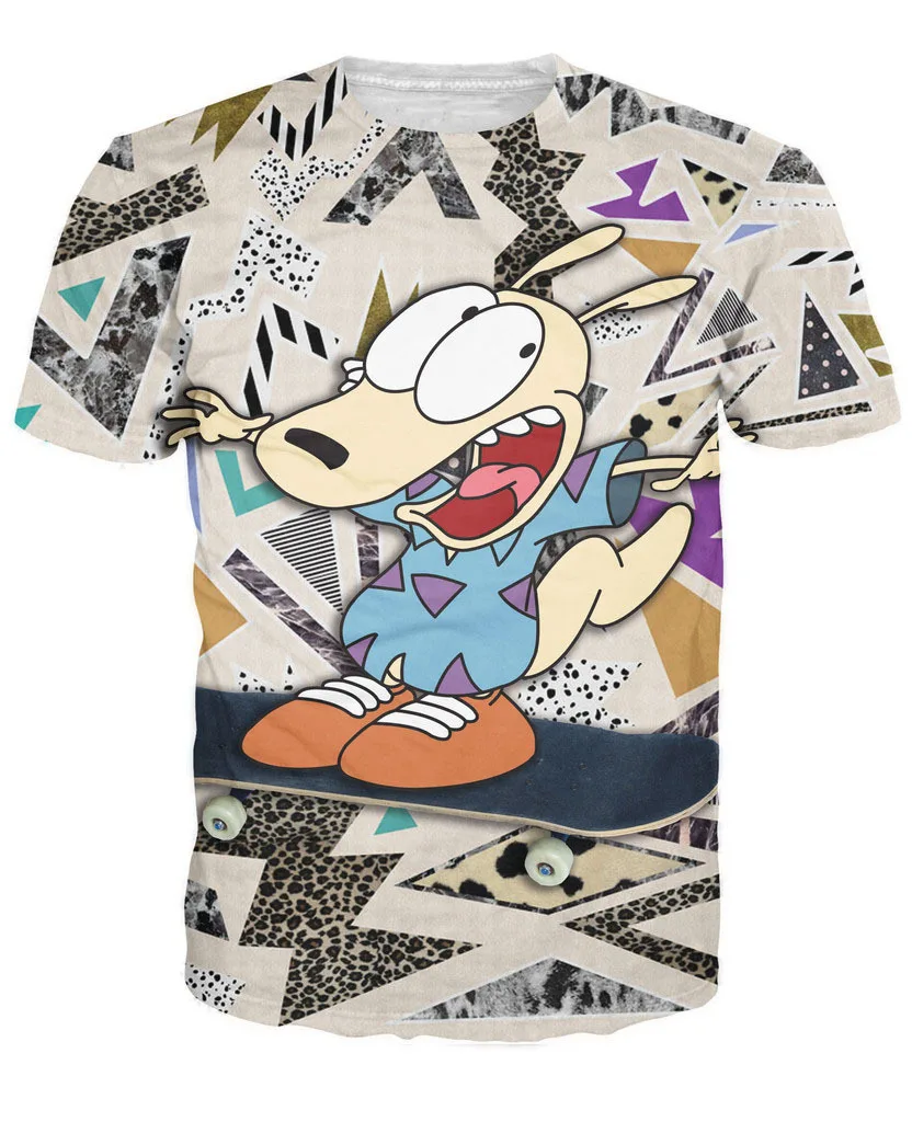 2018 3d Женщины Мужчины Rocko's Современной Жизни Футболка Популярные Мультфильм