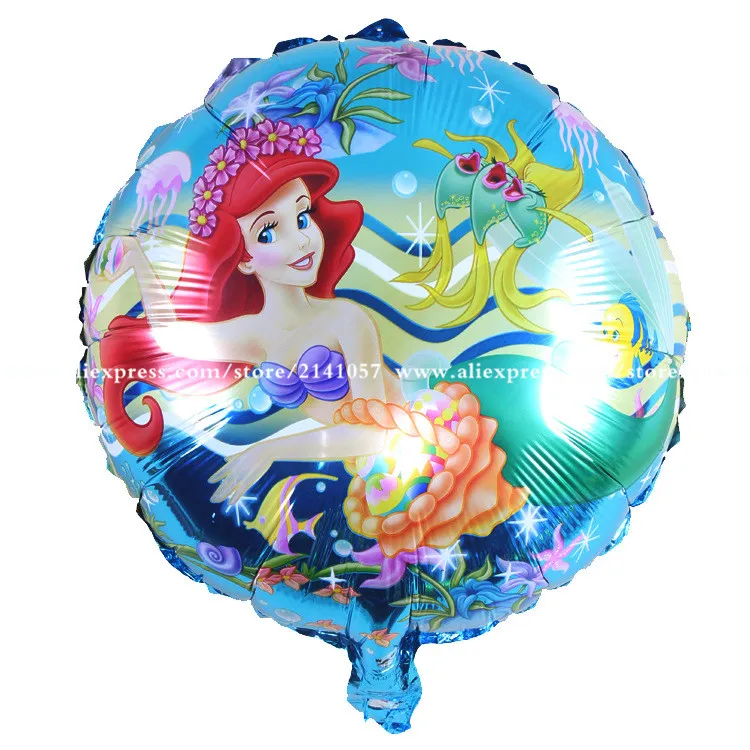 

30pcs/lot The Little Mermaid foil balloons Ariel of cartoon kitty & masha ballon helium kids birthday decor globos party supplie