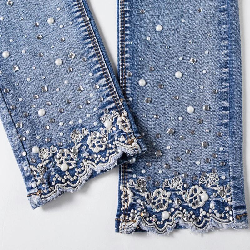 New 2018 Women Fashion Diamond Jeans Casual Denim Pants Woman Skinny Trousers Elastic Pencil Pants Lace Jeans Y62 New 2018 Women Fashion Diamond Jeans Casual Denim Pants Woman Skinny Trousers Elastic Pencil Pants Lace Jeans Y62