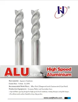 

D10*30*D10*75*3T Long Size Solid Carbide Aluminum Endmills for High Speed and feed 3 Flute Metric Size
