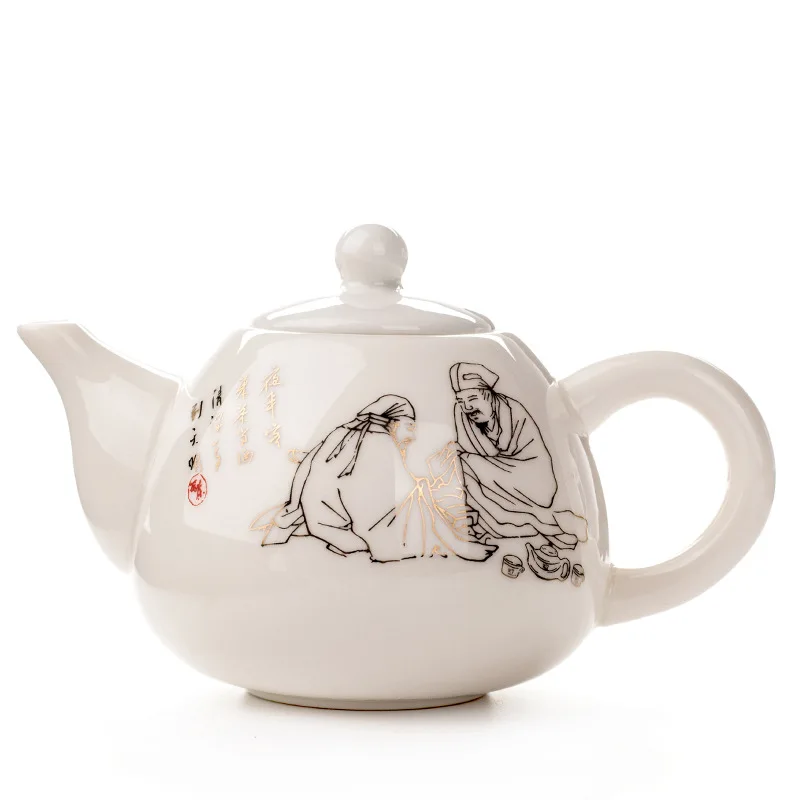 Китайский чайник ручной работы элегантный керамический чайник домашний декоративный горшок фарфоровый чайник кунг-фу маленькие чайные горшки - Цвет: E