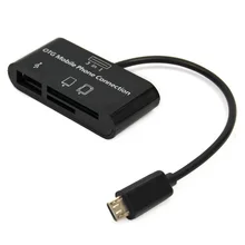 3 in 1 OTG Card Reader Micro USB SD/MMC/TF Card Micro SD Card Reader OTG Adapter Connector for Android mobile phone