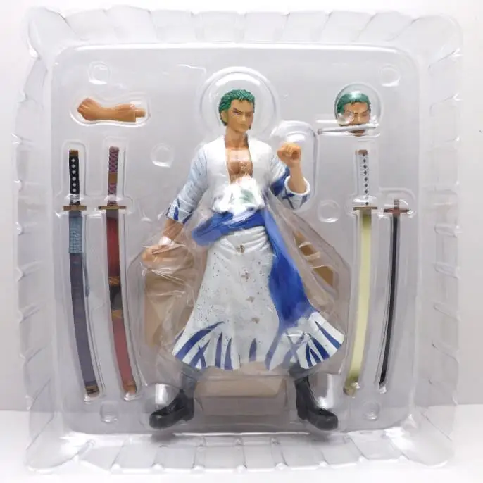 

23CM Anime One Piece PVC Action Figure 2 two years Roronoa Zoro Model Collection Toy White Clothes Ver OP034