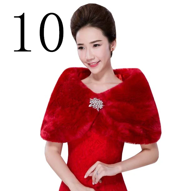 2019 Новое поступление искусственный мех красный Cheongsam Куртки wrap Болеро Пальто wrap s шаль накидка Свадебная шаль Свадебные аксессуары