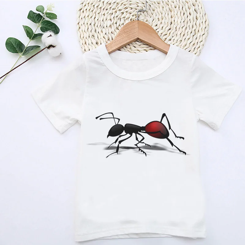 Летняя футболка для мальчиков с принтом лошади и животных, Модные топы для девочек в стиле Харадзюку, милая Удобная футболка с круглым вырезом и короткими рукавами для детей - Цвет: 440