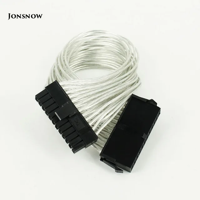 JONSNOW 24 Pin PSU Power Supply Extension Cable power 30cm 24 pin Power Supply Male to Female ATX Mining for Computer Adaptor