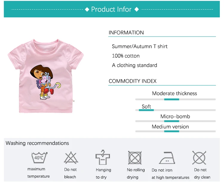 От 2 до 12 лет, новая летняя футболка Забавная детская футболка с рисунком Доры Милая Толстовка для детей