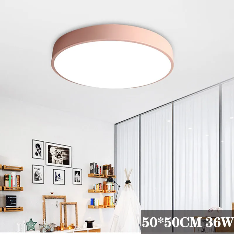 Квадратный/круглый светодиодный потолочный светильник, современный светильник для гостиной, светильник для спальни, кухни, поверхностное крепление, заподлицо, панель, lampara techo - Испускаемый цвет: Фиолетовый