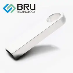 BRU 16GB32G64GB USB флэш-накопитель Мини Металл Серебро высокоскоростная Флешка-ручка подарок с логотипом, рисунком по индивидуальному заказу