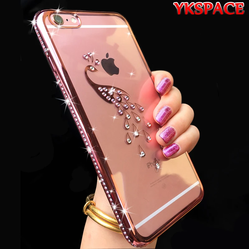 

TPU Silicone Rhinestone Case for iPhone 7 Plus 8 Plus X XS 7Plus 8Plus Soft Crystal Back Cover Jewelled Glitter Anti knock