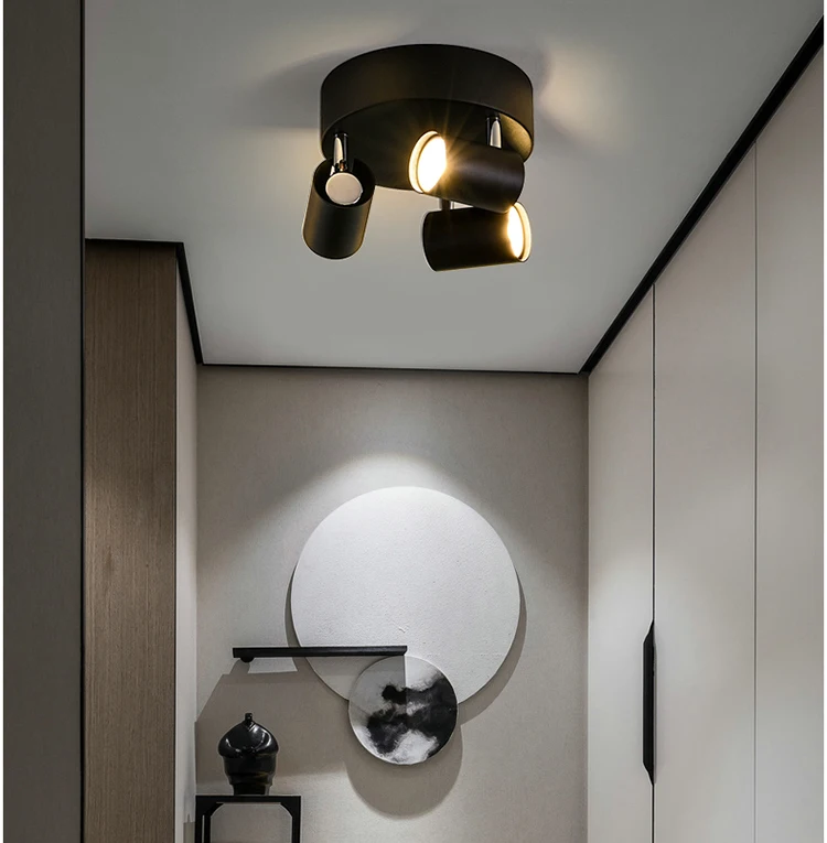 Регулируемый светодиодный потолочный светильник 3 головки вращающаяся витрина Светодиодная лампа на потолок в коридор лампа Современная гостиная спальня кухня точечное освещение
