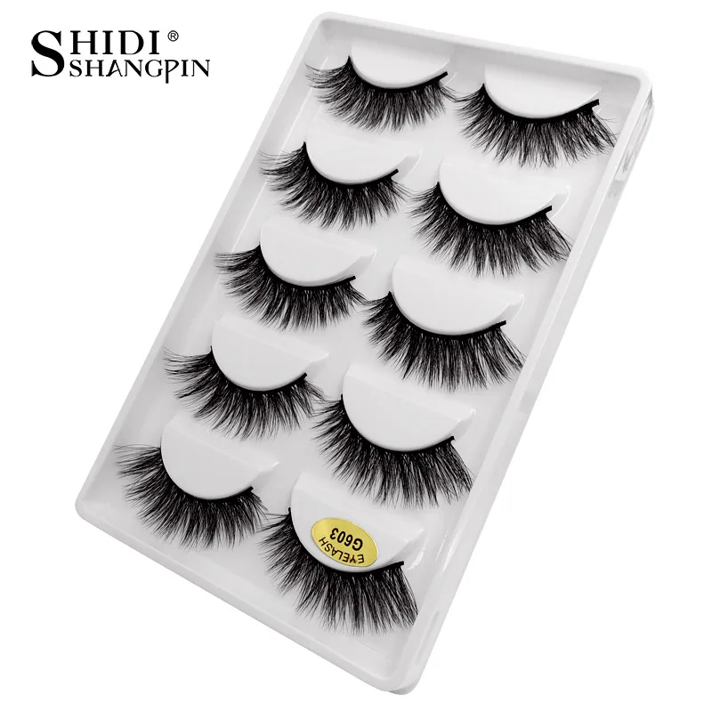 

5 Pairs False Eyelashes 3D Mink Lashes Natural Volume Eyelash Extension Long Fake Eye Lashes 1cm-1.5cm Makeup For Mink Eyelashes