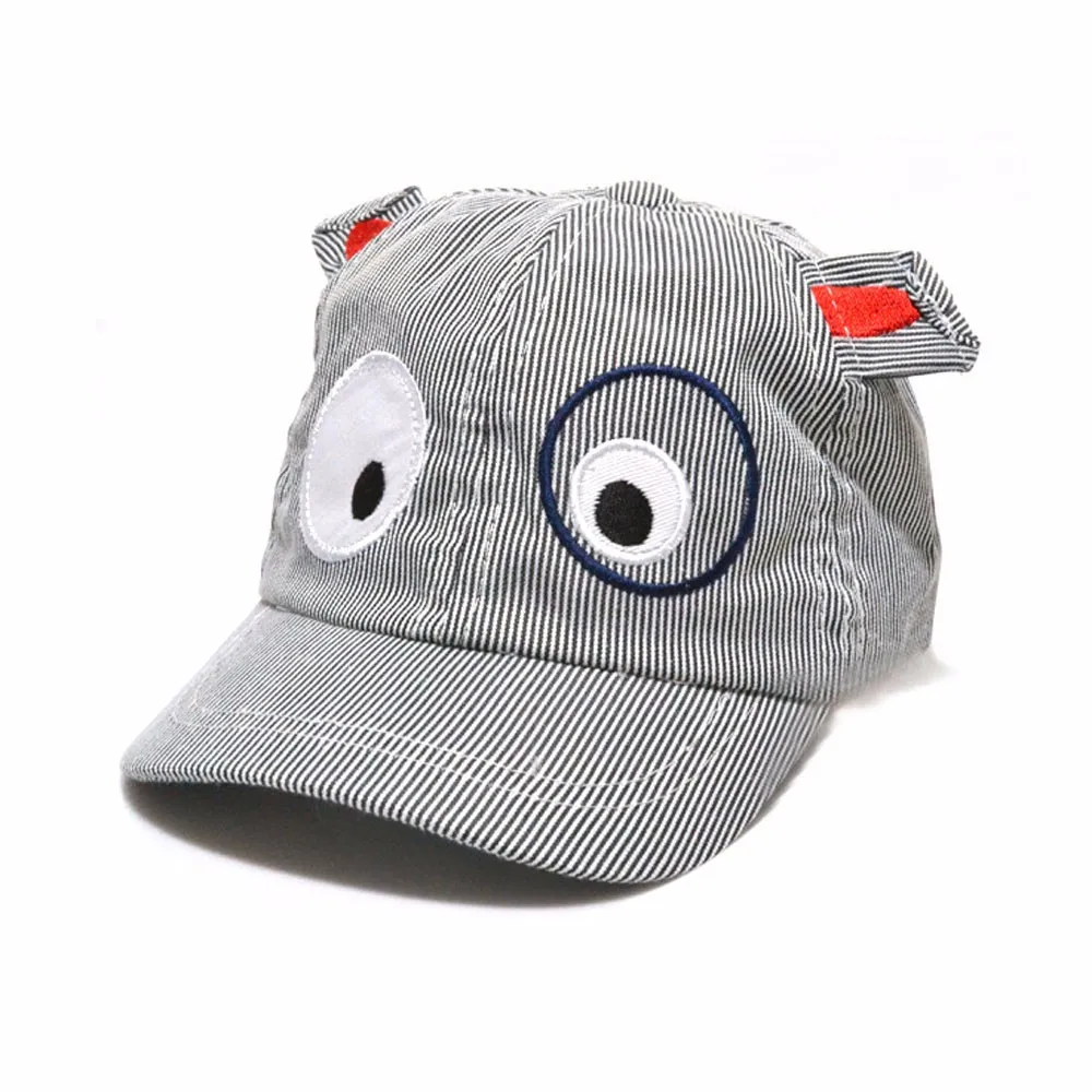 Baseball Cap Boys Girls Cute Cartoon Dog Shape Striped Mask Babies Kawaii Beret Sun Hat