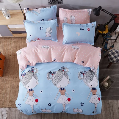 

2016 New Bedding Set Polyeter Bed Sheets Lovely Dog Duvet Cover Flat Bedspread Sets Home Textile Juegos de Sabanas Wholesale