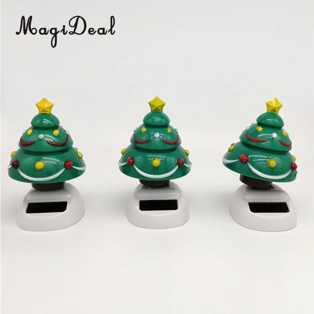 Solar Powered Dancing Christmas Tree Toy Home Car Auto Interior Ornament