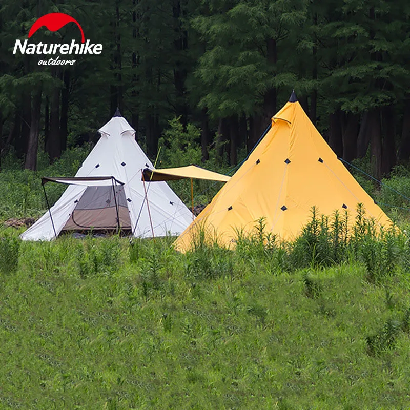 Naturehike, Большая водонепроницаемая палатка для кемпинга 5-8 человек, семейные вечерние палатки для пикника на открытом воздухе, двухслойная пирамидальная палатка