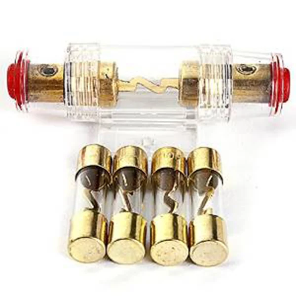 8 Gauge AGU Gold-plated Fuse Holder with 60 Amp Fuse Car Audio Fuses Block VEA18 P