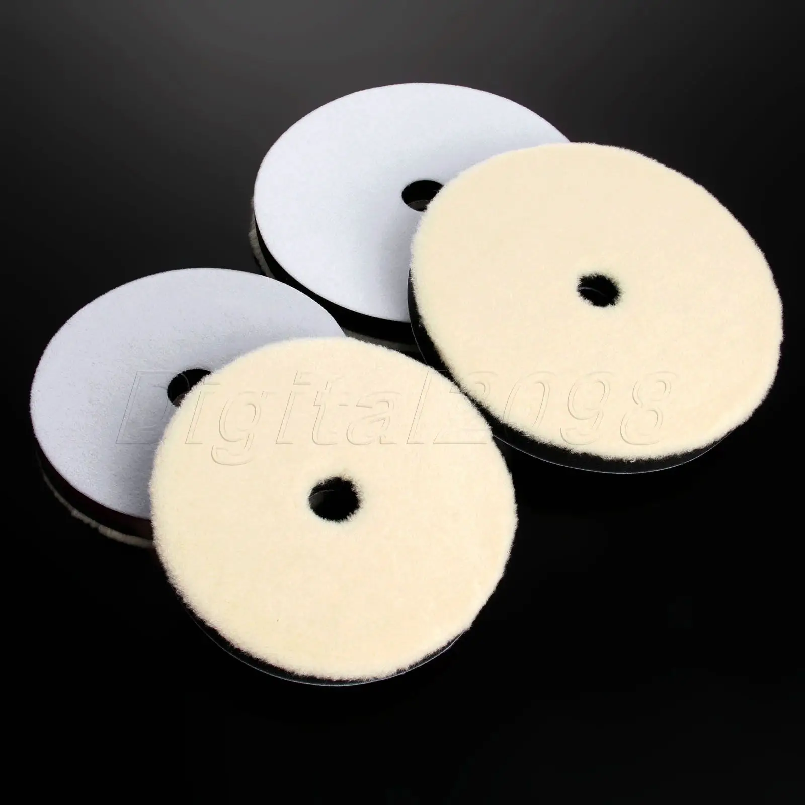 

New 2Pc 6" 7" 150 180mm Lambs Woolen Polishing Pad Kit For Car Polisher Detailing Plane Shaped Mirror Finish Polish Pad Car Wash