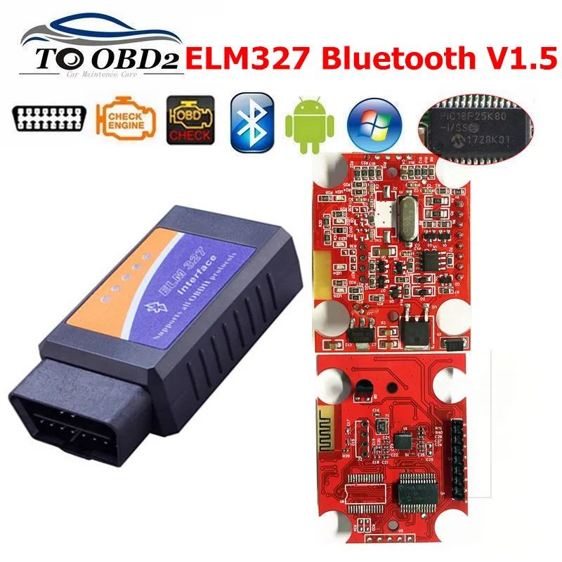 ELM 327 V1.5 аппаратное обеспечение PIC18F25K80 чип ELM327 1 5 Bluetooth работает Android Torque