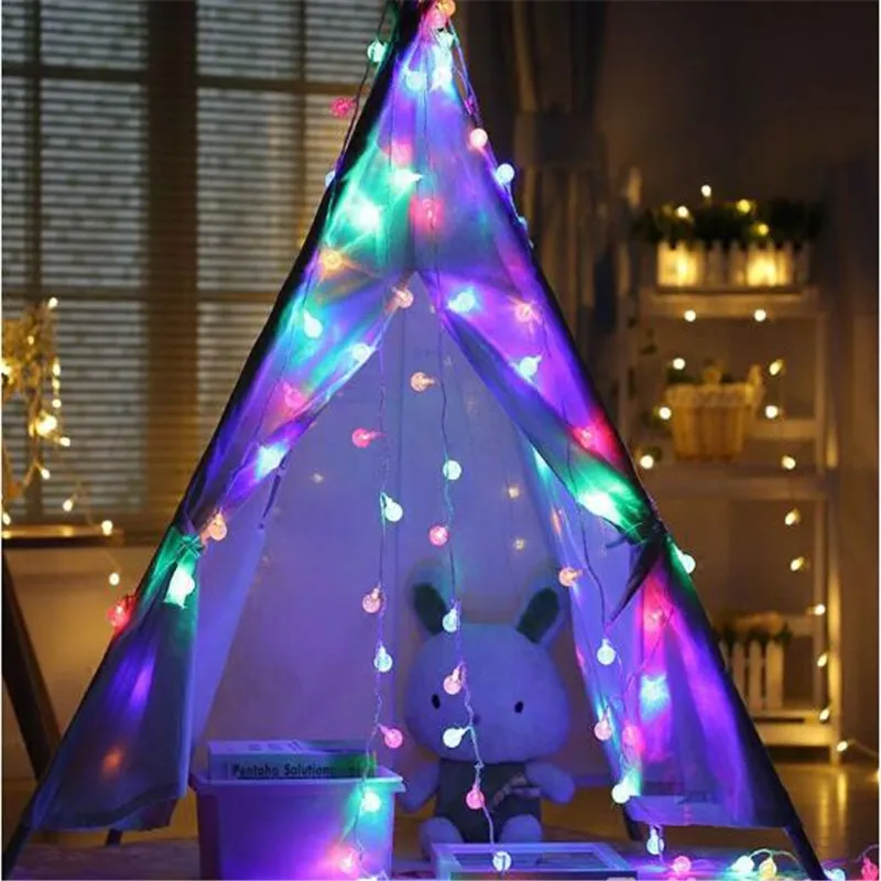 

EU Plug LED String Light Christmas 4m 20 LED Crystal Balls Bulb Outdoor Bulb Home Strip Lamp Wedding Decoration Waterproof