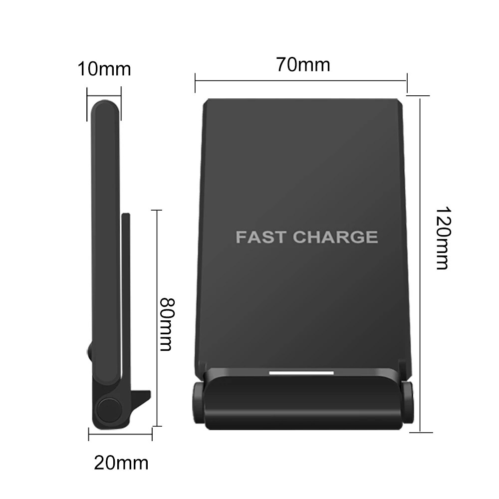 DCAE складное Беспроводное зарядное устройство Подставка Qi Быстрая зарядка 10 Вт для iPhone 11 Pro 8 X XR XS MAX samsung S10 S9 USB C Pad док-станция