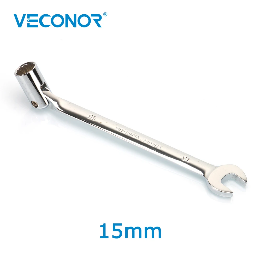 15mm Metric Swivel Head Socket Combination Spanner Wrench Chrome