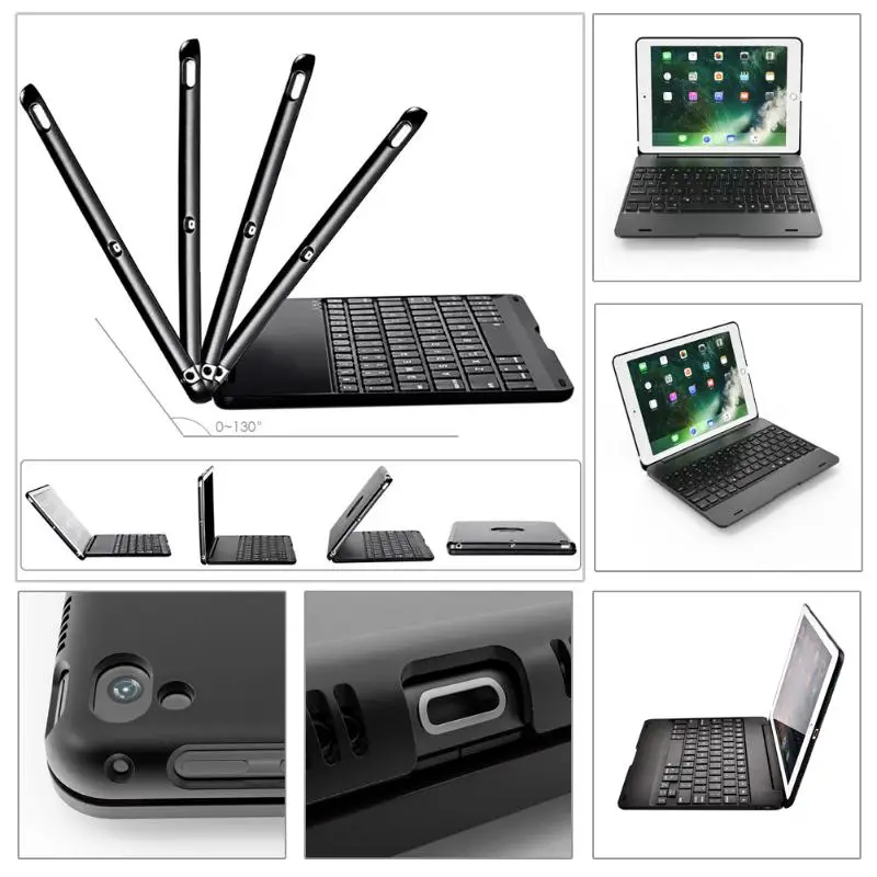 

ABS Wireless Keyboard For iPad 5 / 6 / Air / Air 2 / Pro 9.7 2017 2018 A1893 A1954 A1822 A1823_Keyboard Stickers Free