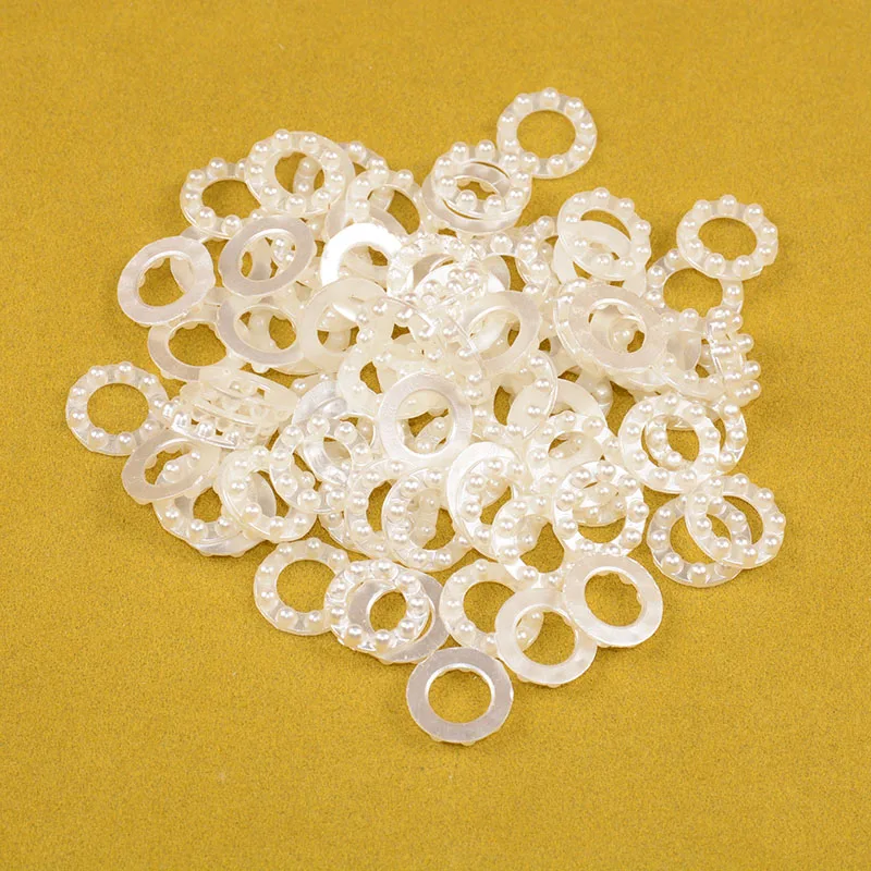 

10mm 100pcs White Flat Round Acrylic Wheel Spacer Beads For Jewelry Making DIY Pearls for Decoration