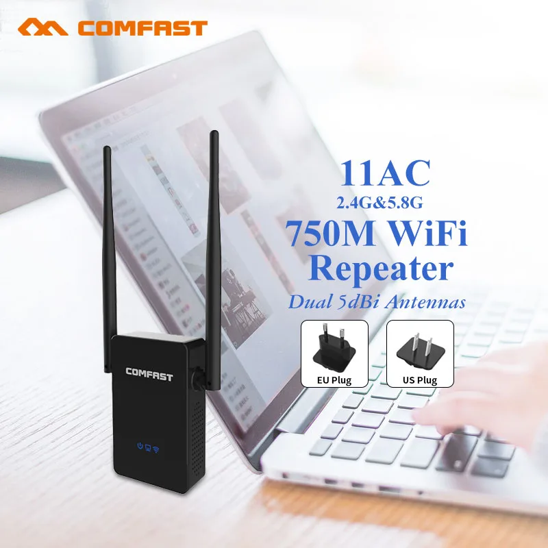 

Comfast WIFI Router WiFi Repeater 5GHz 802.11ac wifi signal extender WiFi 750 Mbps Dual Band Wireless Router CF-WR750 AC v2